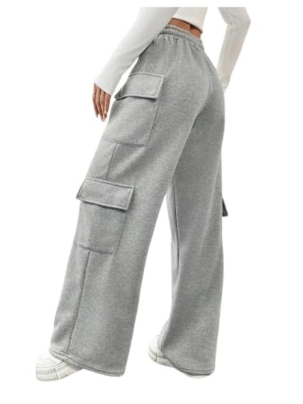 Women's Wide Leg Sweatpants Drawstring Waist Baggy Cargo Pants Casual Trousers